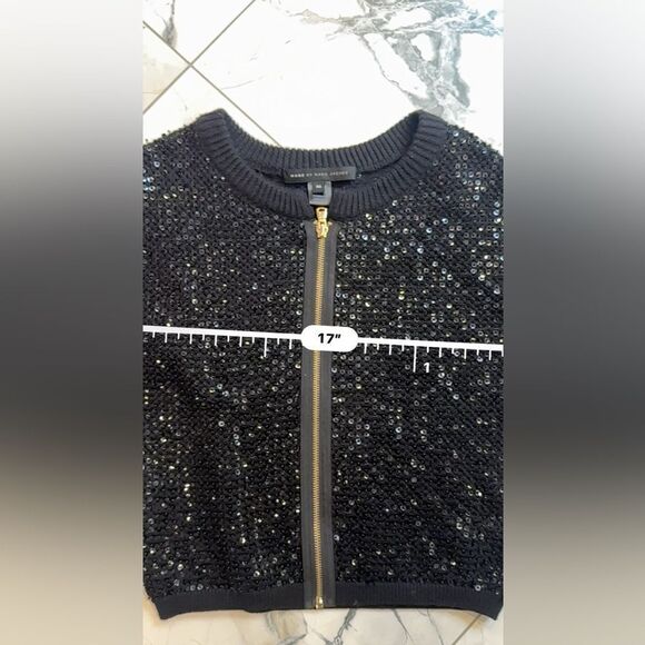 Marc By Marc Jacobs | XS | black open weave knit sequin Sweater - Picture 12 of 12